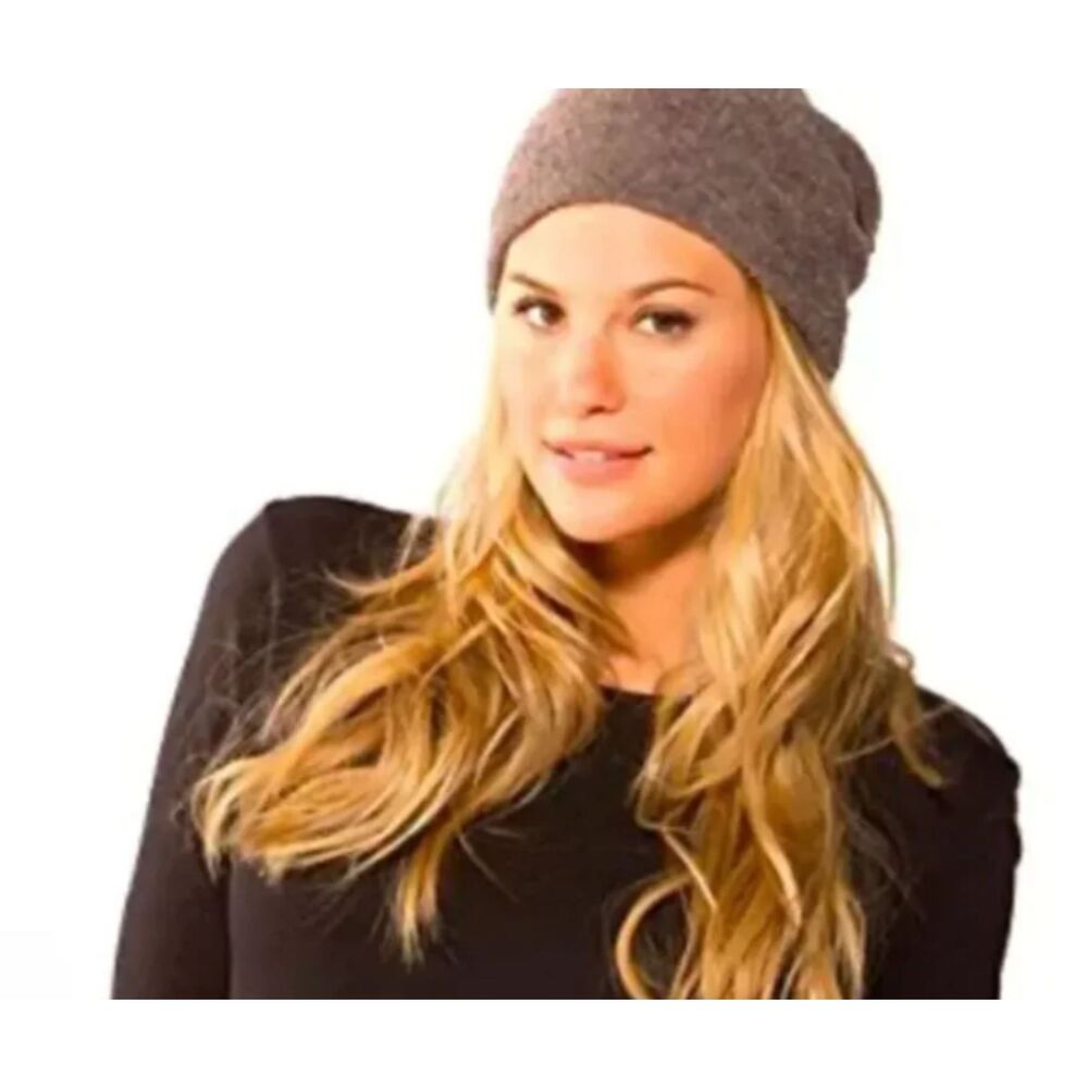 NWT Barefoot Dreams CozyChic Lite Confetti Beanie Storm Gray Dark Brown OS